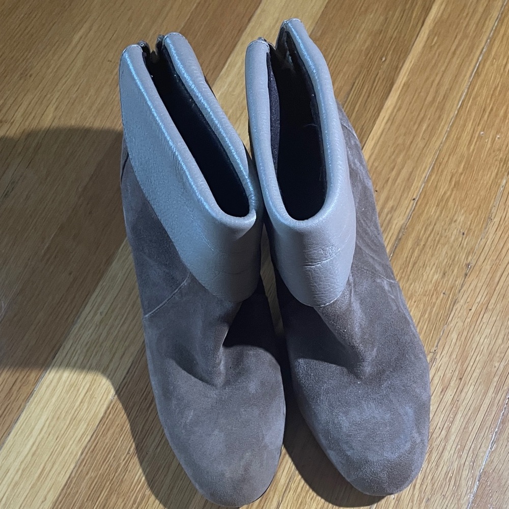 Gray Suede Ankle Boots
